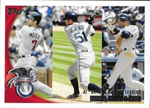 2010 topps #8 joe mauer/ichiro suzuki/derek jeter minnesota twins/seattle mariners/new york yankees mlb baseball card nm-mt