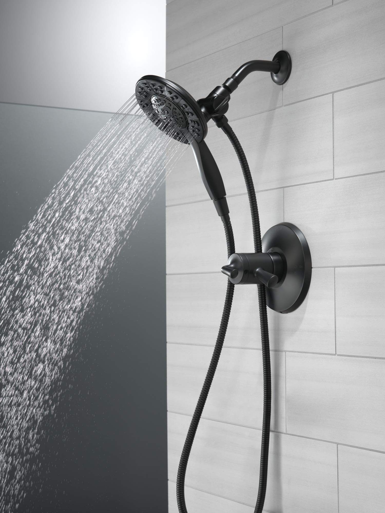 Delta Faucet-4-Spray In2ition Dual Shower Head with Handheld Spray, Oil Rubbed Bronze Shower Head with Hose, Showerheads & Handheld Showers, Handheld Shower Heads, Venetian Bronze 58498-RB