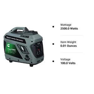 Cummins (onan Generators) 2500w Inverter Generator Gas P2500i