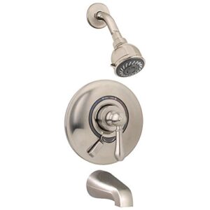 symmons s7602stnrp allura tub/shower system with secondary integral volume control, satin nickel