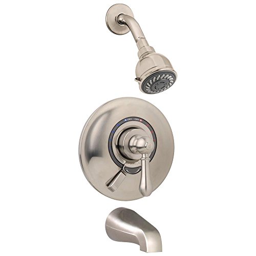 Symmons S7602STNRP Allura tub/shower system with secondary integral volume control, Satin Nickel