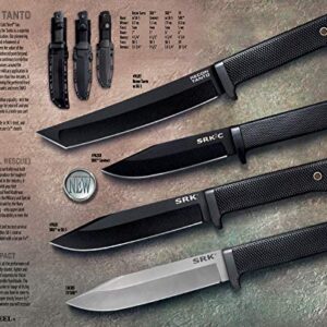 Cold Steel SRK-C Survival Rescue Fixed Blade Knife with Secure-Ex Sheath - Standard Issue Knife of the Navy Seals, Great for Tactical, Outdoors, Hunting and Survival Applications, SK-5 Steel, Compact