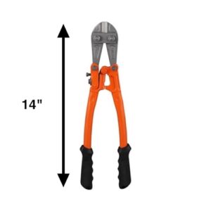 Edward Tools Bolt Cutter 14” - Heavy Duty Forged T8 Steel Blade Cuts Steel Wire, Chain Link Fence, Metal Rod, and Screw Cutters - Ergonomic Rubber Grip Handle