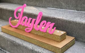 bar mitzvah, bat mitzvah, sweet 16, candelabra, name stand, candle ceremony, candle board, candleholder, non glitter name