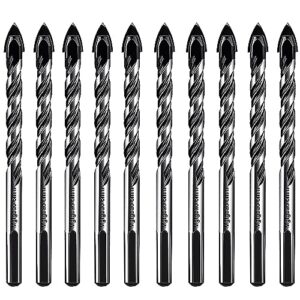 mgtgbao 6mm masonry drill bits, 10pc 1/4” concrete drill bit set for tile,brick, plastic and wood,tungsten carbide tip best for wall mirror and ceramic tile. …