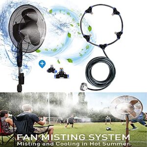 h&g lifestyles outdoor fan misting system for patios water mister cooling patio connects any outdoor fan 13 ft 6 nozzles to convert misting fan （fan not included