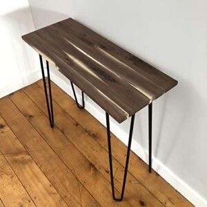 Black Walnut Console Table with Hairpin Legs