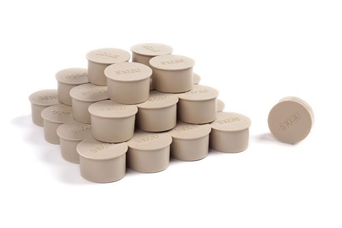 Pool Fence Hole Cover Deck Patio Ground Caps 1.25 Inch Fit Standard 1.25" Holes 1-1/4 inch Diameter (1-1/4 in. Pack of 30, Almond Beige)