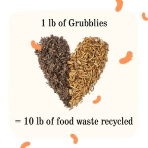 Grubblies Dried Black Soldier Fly Larvae - Healthier Chicken Treats Than Mealworms for Chickens - Chicken Feed Supplement with 50x Calcium, Natural Grubs for Chickens, Hens, Ducks - 5 LB