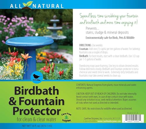 Birdbath & Fountain Protector 95566, 16 oz. for Clean and Clear Water, 16 Fl Oz (Pack of 1)