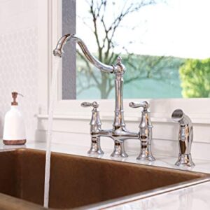 Pfister Courant Kitchen Faucet with Side Sprayer, 2-Handle, High Arc, Polished Chrome Finish, F0314COC