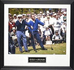 1966 photograph of ben hogan and arnold palmer smoking – augusta national golf club framed 26×29 - golf plaques and collages