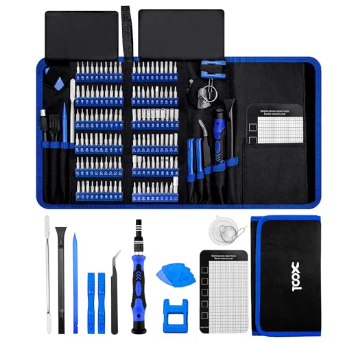 XOOL 140 in 1 Precision Screwdriver Set, Professional Computer Laptop Repair Tool Kit, Electronics Repair Tool with 120 Magnetic Bits, Compatible for Macbook, iPhone, Game Console, Tablet