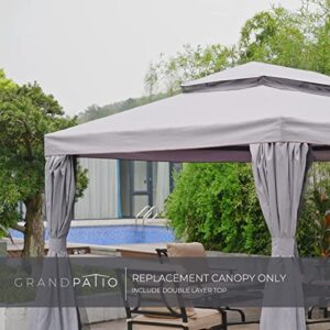 Grand Patio Replacement Canopy Top for 10x13 FT Outdoor Gazebo, Double Tiers Polyester Canopy Top Water-Resistant Anti-UV Shelter Sun Shade with Mesh Netting