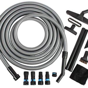 Cen-Tec Systems 95292 Home and Shop Vacuum Expanded Multi-Brand Power Tool Dust Collection Adapter Set and Full Attachment Kit, 30 Ft. Hose, Black