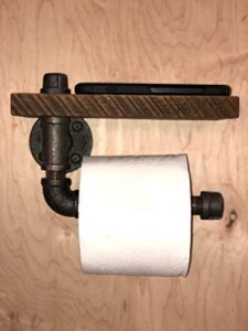 rustic toilet paper holder with shelf