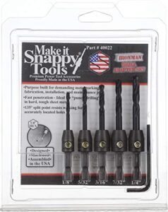 snappy tools ironman 5 piece quick change drill bit adapter set for metalworking, fabrication and installation