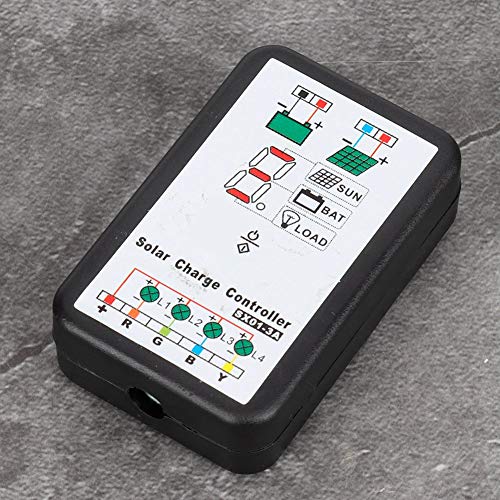 Qii lu Solar Charge Controller, 6V 12V PWM Solar Charge Controller Support for Lithium and Ni-Mh Batteries