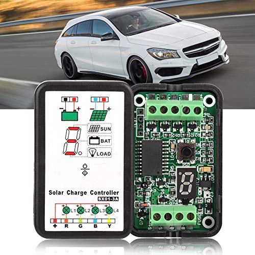 Qii lu Solar Charge Controller, 6V 12V PWM Solar Charge Controller Support for Lithium and Ni-Mh Batteries