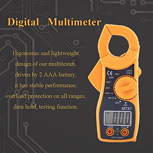 Multimeter,Digital Clamp Multimeter AC DC Voltmeter Ammeter Ohmmeter Volt Tester LCD Meter,with Overload Protection Function