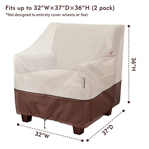 Bestalent Patio Chair Covers Outdoor Furniture Covers Waterproof Fits up to 32" W x 37" D x 36" H 2Pack