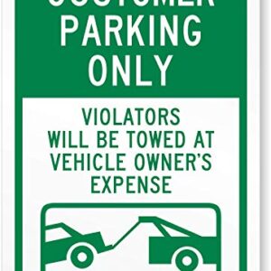 SmartSign “Customer Parking Only - Violators Will Be Towed At Vehicle Owner’s Expense” Sign | 10" x 14" Engineer Grade Reflective Aluminum