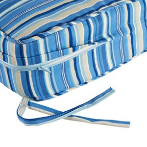 Greendale Home Fashions 2-Piece Outdoor Deep Seat Cushion Set, Steel Blue Stripe