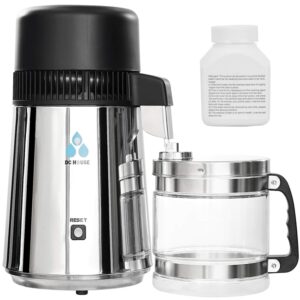 dc house 1water distiller, 304 stainless steel home countertop distiller water machine, distilled water maker, distill distilling water purifier distillers to make clean water