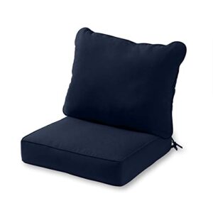 greendale home fashions 2-piece outdoor deep seat cushion set, midnight