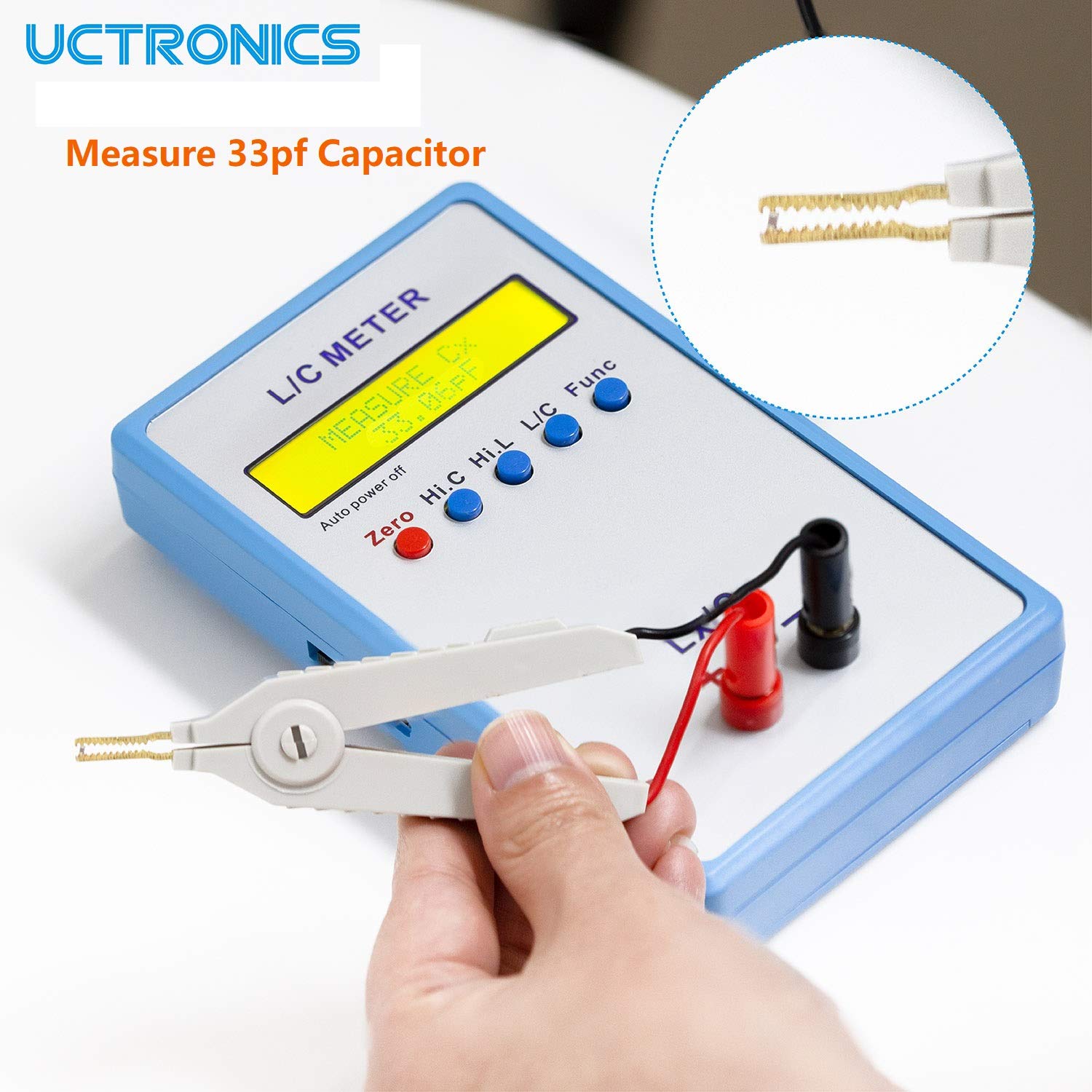 UCTRONICS High Precision Handheld LC Inductor Capacitor Tester, Inductive Capacitance Meter Kit, 1pF-100mF, 1uH-100H