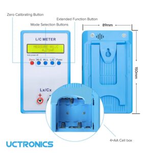 UCTRONICS High Precision Handheld LC Inductor Capacitor Tester, Inductive Capacitance Meter Kit, 1pF-100mF, 1uH-100H