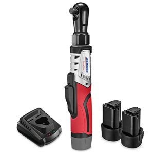 acdelco cordless g12 series brushless li-ion 12v max. ratchet wrench (1/2) tool kit, 2-pack lithium-ion batteries