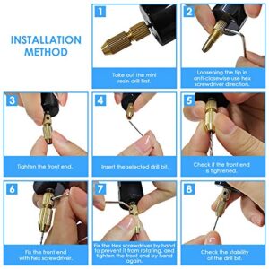 Portable Mini Electric Hand Drills, Micro USB Handheld Drill with 3pc Bits DC 5V and 1 Pc Wrench for Crafts like Resin Plastic Wood Polymer Clay DIY Jewelry Keychain & Pendant Making Supplies