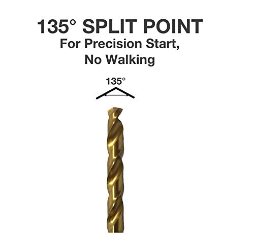 SVY 15 Pieces High Speed Steel Drill Bits Set, 135 Degree Split Point Geometry M-2 High Speed Steel Drill Bits Set for Metal, Wood, Angle Iron, PVC, Plastic, Suitable for Working Pants