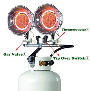 MENSI Main Gas Control Safety Valve for Propane Gas Radiant Tank Top Heater (Gas Valve Only)