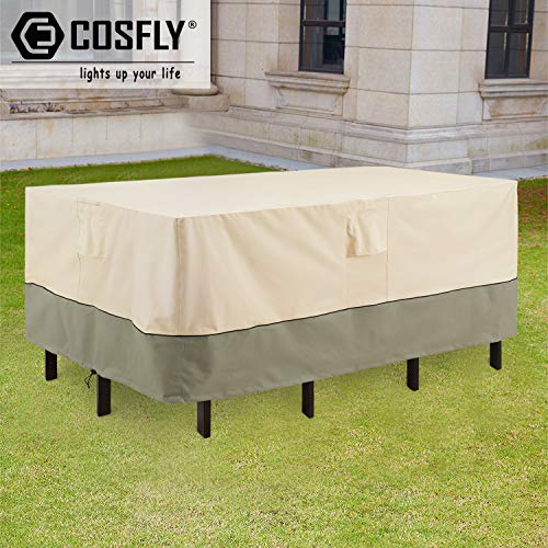 COSFLY Patio Furniture Covers Waterproof for Table and Chairs, Outdoor Table Cover Rectangular - Fits up to 90 x 64 x 28 inches (L x W x H)