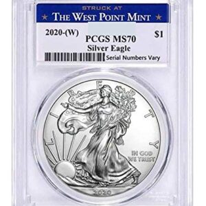 2020 No Mint Mark Silver Eagle Minted Westpoint Mint MS-70 By PCGS $1 PCGS MS-70