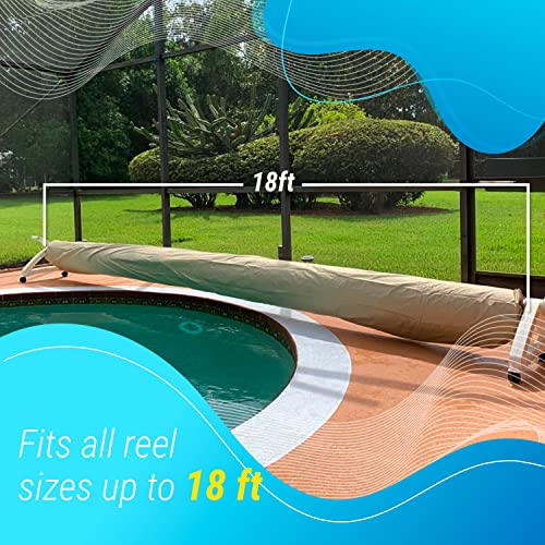 Solar Pool Covers for Inground Pools, Pools Reel up to 18FT, Heavy Duty Waterproof Solar Blanket Cover for Pool