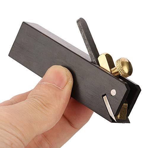 Mini Wood Planer Hand Tool, Pocket Plane 3 inch Wood Ebony Plane Hand Plane Wood Trimming Plane DIY Woodcraft Gadgets w/Planer Blade and Metal Fixer for Woodworking, Wood Planing Surface Smoothing