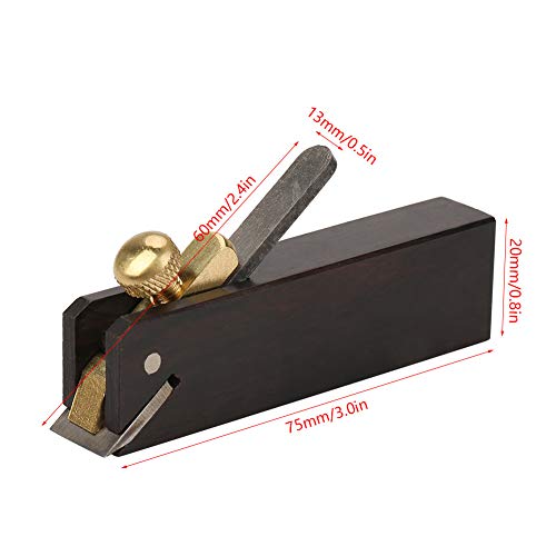 Mini Wood Planer Hand Tool, Pocket Plane 3 inch Wood Ebony Plane Hand Plane Wood Trimming Plane DIY Woodcraft Gadgets w/Planer Blade and Metal Fixer for Woodworking, Wood Planing Surface Smoothing