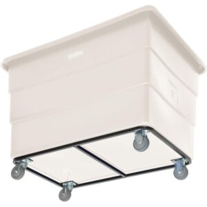 Global Industrial 20 Bushel Plastic Bulk Box Truck, Steel Chassis Base, White, 50-2/5"L x 34-3/5"W x 35-3/5"H