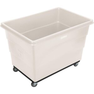 Global Industrial 20 Bushel Plastic Bulk Box Truck, Steel Chassis Base, White, 50-2/5"L x 34-3/5"W x 35-3/5"H