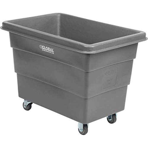 Global Industrial 8 Bushel Plastic Bulk Box Truck, Direct Mount Base, Gray, 33-3/10"L x 24-3/5"W x 27-2/5"H