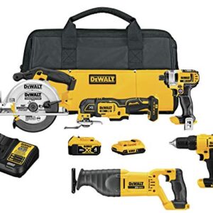 DEWALT 20V MAX Power Tool Combo Kit, 4-Tool Cordless Power Tool Set with Battery and Charger (DCK551D1M1)