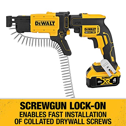 DEWALT Screw Gun Kit with Collated Drywall Attachment (DCF620CM2)