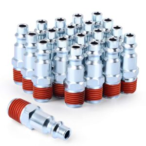 gasher 1/4-inch npt male industrial air plug, pneumatic plugs 300psi (20-pack)
