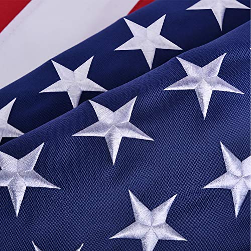 American Flag in USA, Heavyweight Nylon American Flag 3x5 Outdoor, UV Protected/Sewn Stripes/Embroidered Stars/Brass Grommets, US Flag Built for The Toughest Conditions