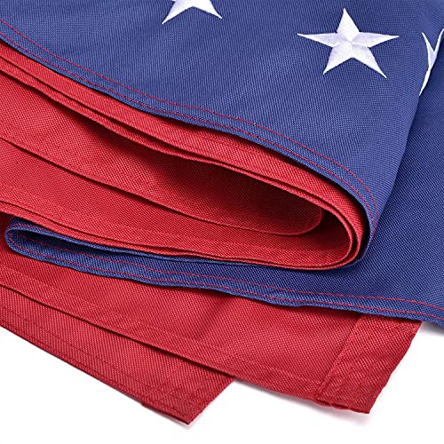American Flag in USA, Heavyweight Nylon American Flag 3x5 Outdoor, UV Protected/Sewn Stripes/Embroidered Stars/Brass Grommets, US Flag Built for The Toughest Conditions