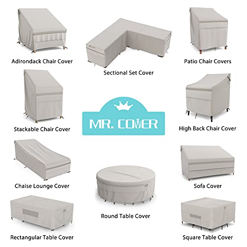 MR. COVER Patio Adirondack Chair Cover, Also Fits Outdoor Chair, 32W x 34D x 36H Inches, Waterproof & UV Protection, Beige