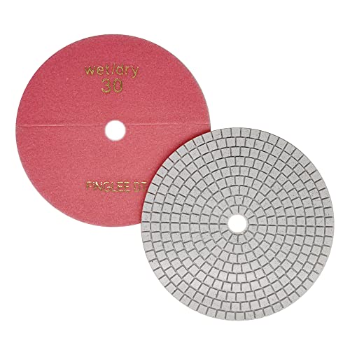 1Pc 7 inch Diamond Polishing Pad Wet/Dry Tile Polishing Pad for Grinder,for Concrete Marble Quartz Stone Countertop Granite Polishing. (Grit 30)